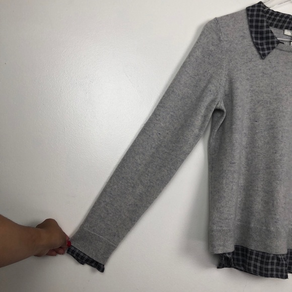 Joie Zhen Faux Shirt Wool/Cashmere PulloverSweater - Picture 6 of 8